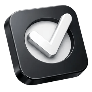 3D checkmark icon displayed on the Clear Stakevalence about page